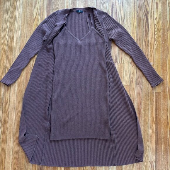 Cozy Brown Ribbed Loungeware Set - Picture 7 of 13